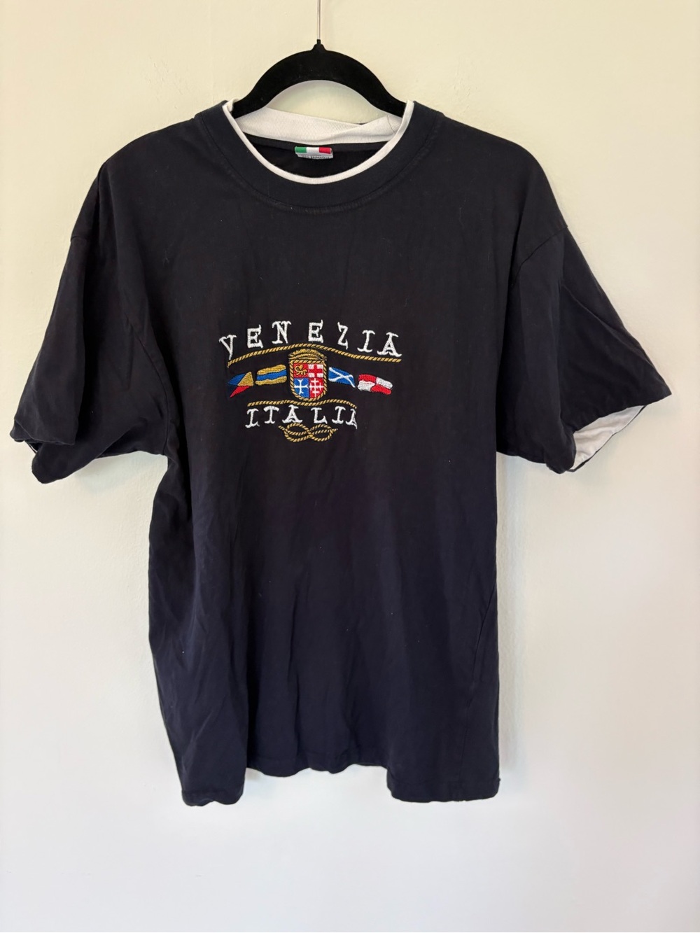 Venezia Italia Embroidered Short-Sleeve layered tee